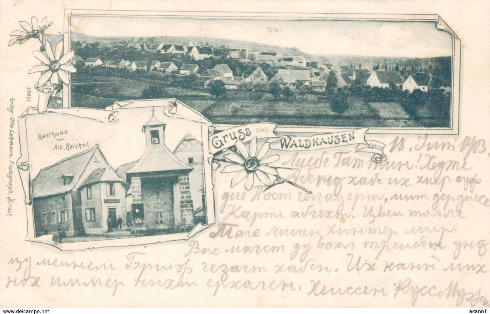 78796- Gruß Aus Waldhausen Waldhouse Mit Gasthaus Reichel Arrondissement Sarreguemines 1903 - Sarreguemines