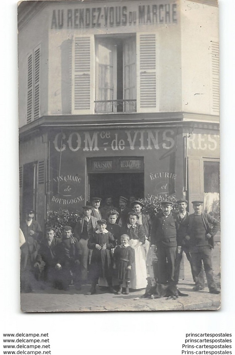 CPA Carte Photo Devanture De Marchand De Vins  - A Localiser - Foto's