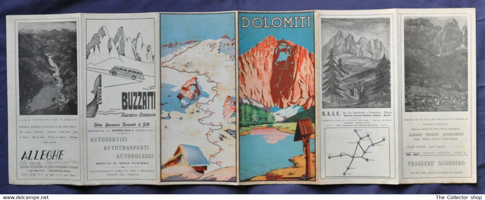 Carta DOLOMITI Edizione 1949 - "Dolomiti Agordine E Gruppi Viciniori" - Carte Topografiche