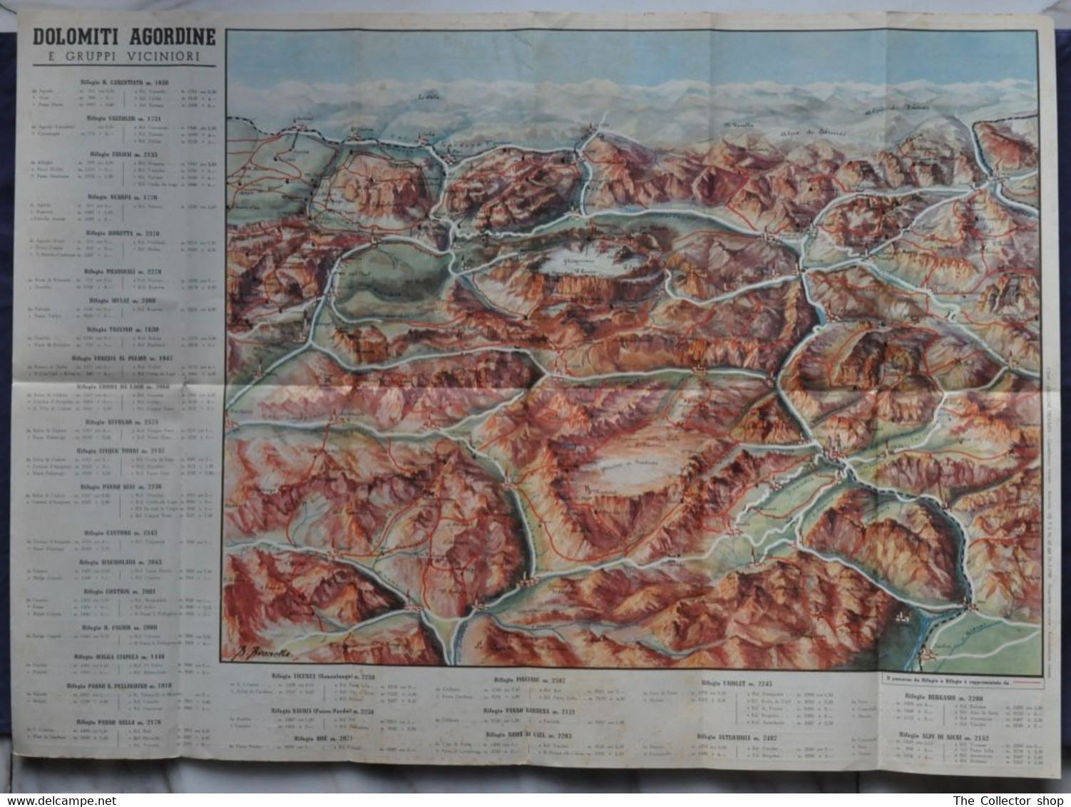 Carta DOLOMITI Edizione 1949 - "Dolomiti Agordine E Gruppi Viciniori" - Cartes Topographiques