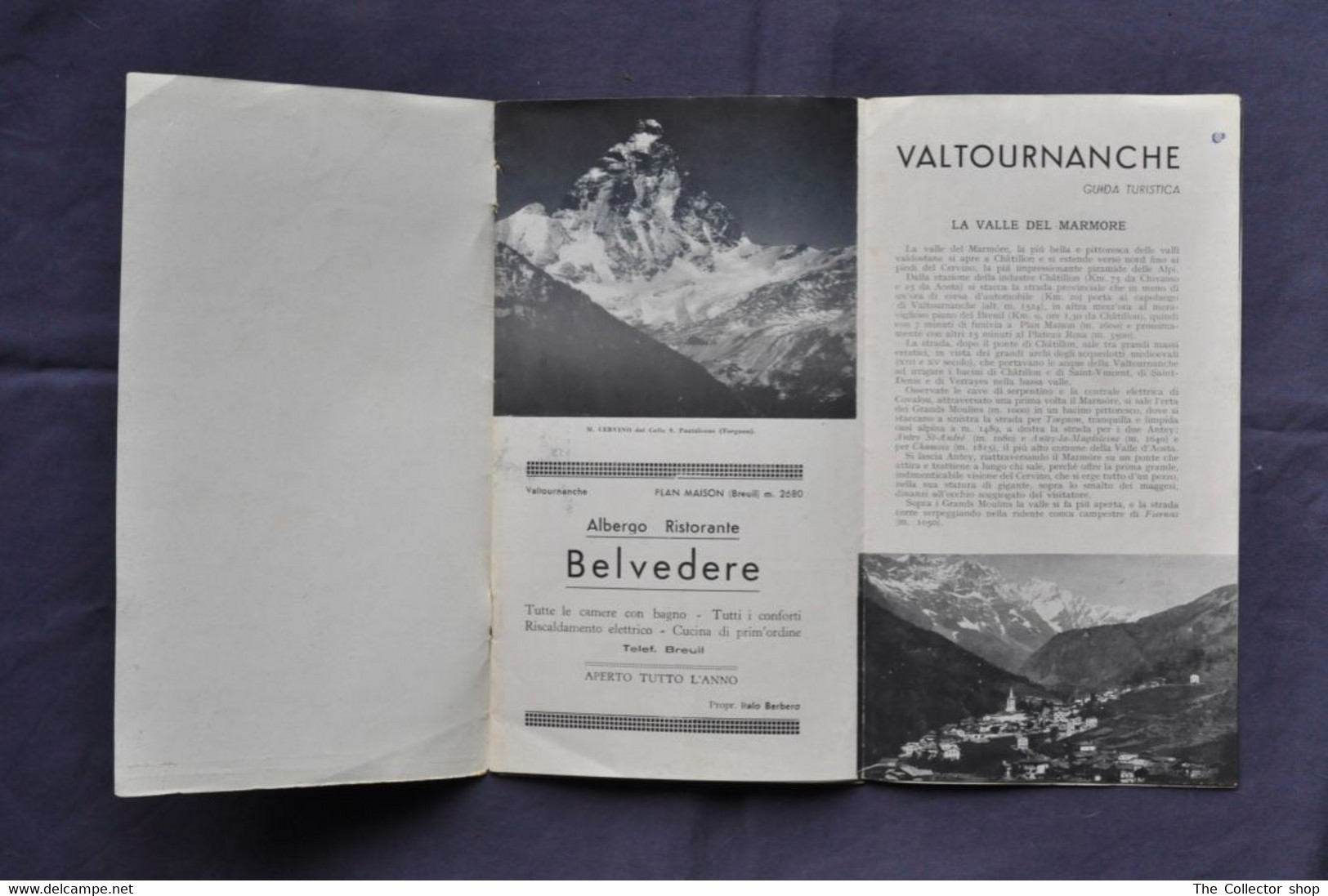 Guida Turistica VALTURNANCE  Con Carta Topografica Edizione 1938 - Dépliants Turistici