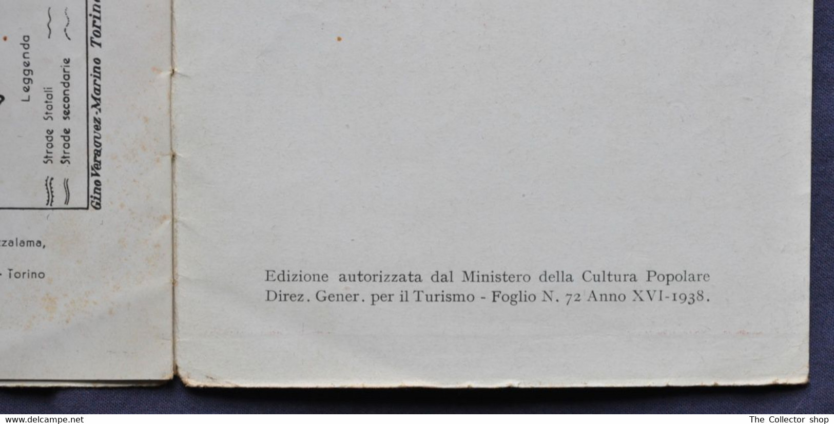 Guida Turistica VALTURNANCE  Con Carta Topografica Edizione 1938 - Dépliants Turistici