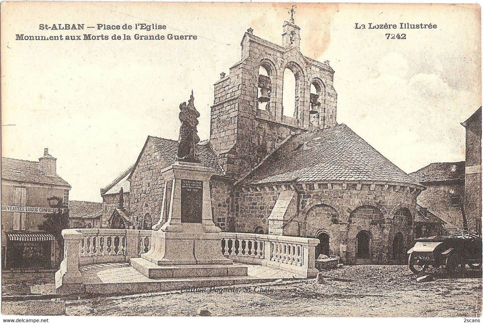 Dépt 48 - SAINT-ALBAN-SUR-LIMAGNOLE - Place De L'Église - Monument Aux Morts De La Grande Guerre - Saint Alban Sur Limagnole