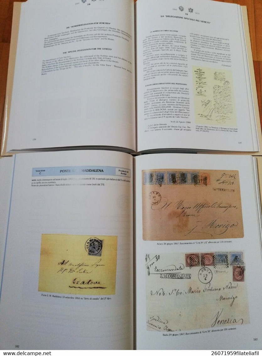 1866 LA LIBERAZIONE DEL VENETO DI L. CARRA 2 VOLL. IN ELEGANTE COFANETTO - Philately And Postal History