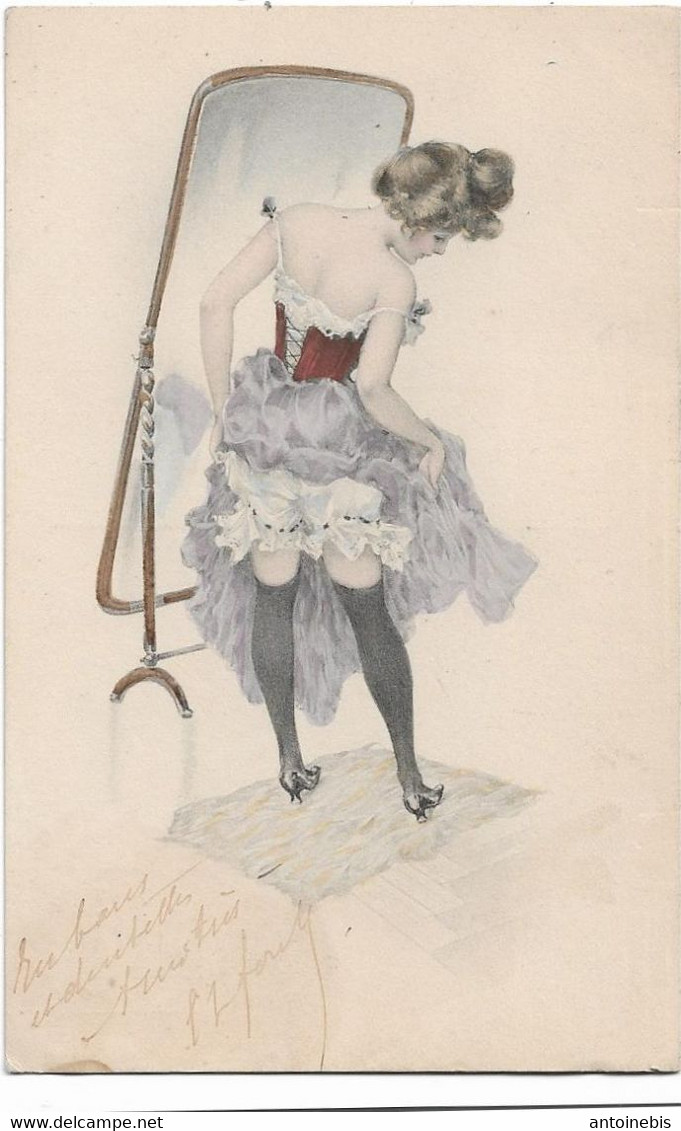 Jeune Femme Devant Un Miroir - 1900-1949