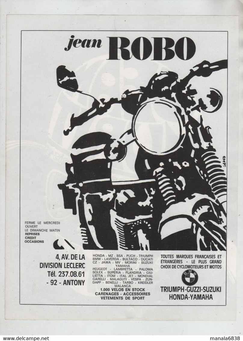 Murit Paris Laverda Station Service De La Moto  Robo Antony  1972 - Publicités