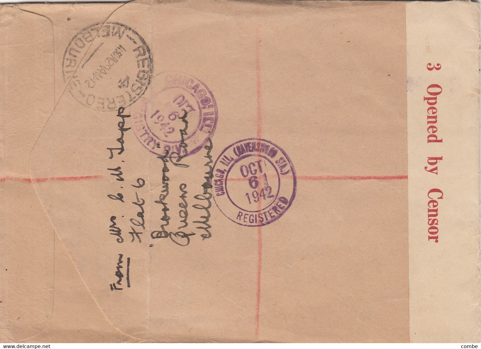 COVER AUSTRALIA. ACTIVE SERVICE. OPENED BY CENSOR 262 - Lettres & Documents