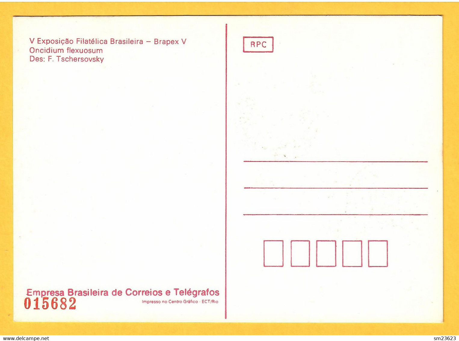 Brasilien  1982 , Serie Fauna  Blumen Oncidium Flexuosum - Maximum Card Nr. 015682 - First Day  17.4.82 - Maximum Cards