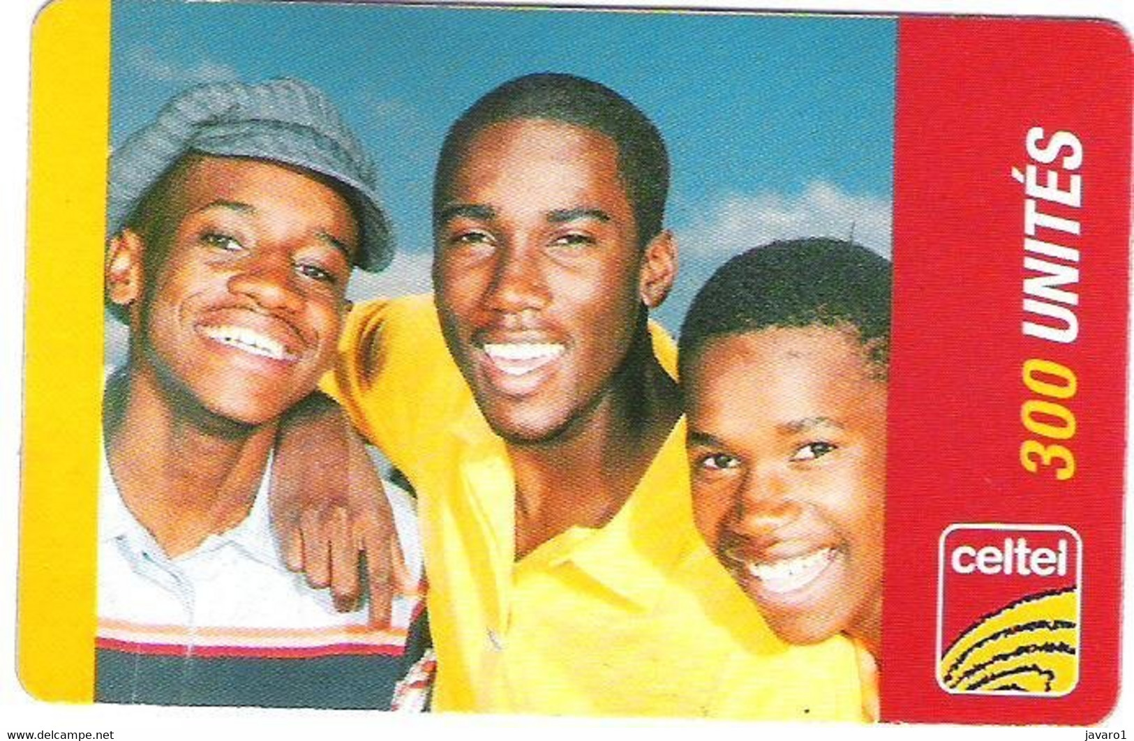 ZAIRE : CEL010 300u CELTEL 3 Men  (verso 2) USED Exp: 31/12/2004 - Congo