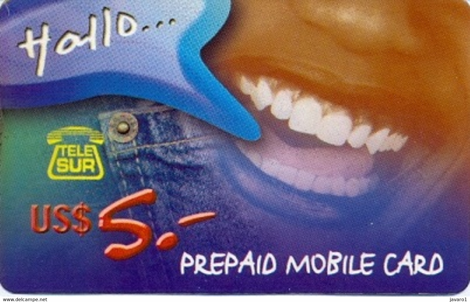 SURINAME : SURM01 Us$5 Prepaid Mobile Card Mooth Smiling USED - Suriname