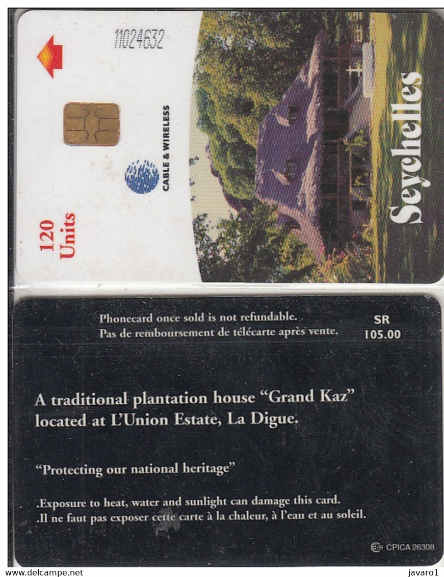 SEYCHELLES : SEYS02B 120 Plantation House Grand Kaz Rev. CPICA 26308 USED - Seychellen