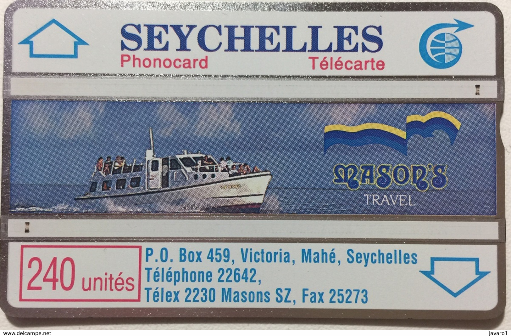 SEYCHELLES : SEY11 240u MASONS Travel USED - Seychellen