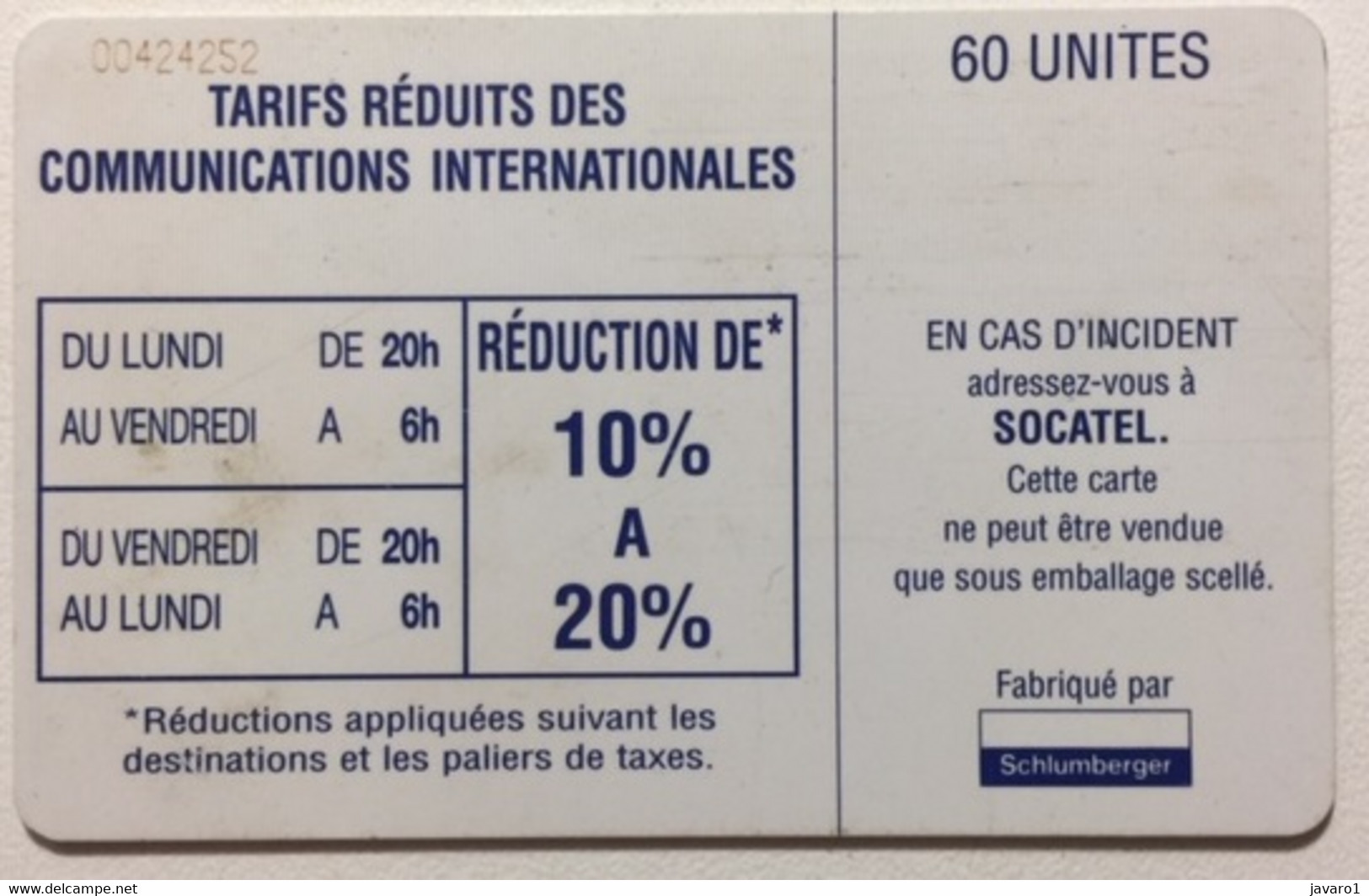 CENTRAFR : CAR21 60u Violet SI-7 ISO Tariffs USED - Central African Republic