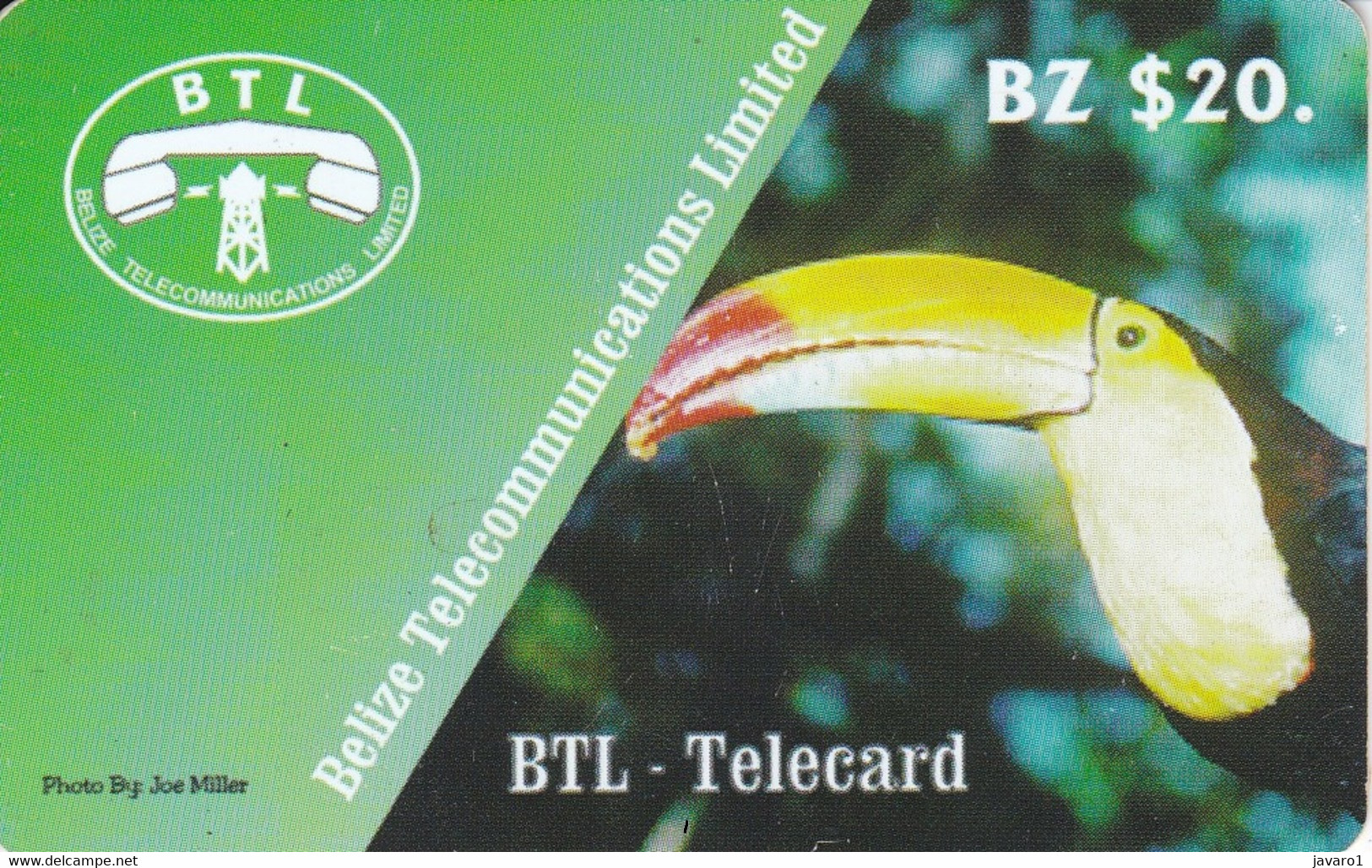 BELIZE : BLZR03 BZ$20 Toekan Bird USED - Belize