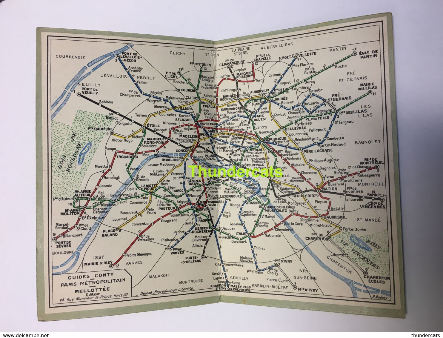 PLAN PARIS METRO ANNEES 1940's - Altri & Non Classificati