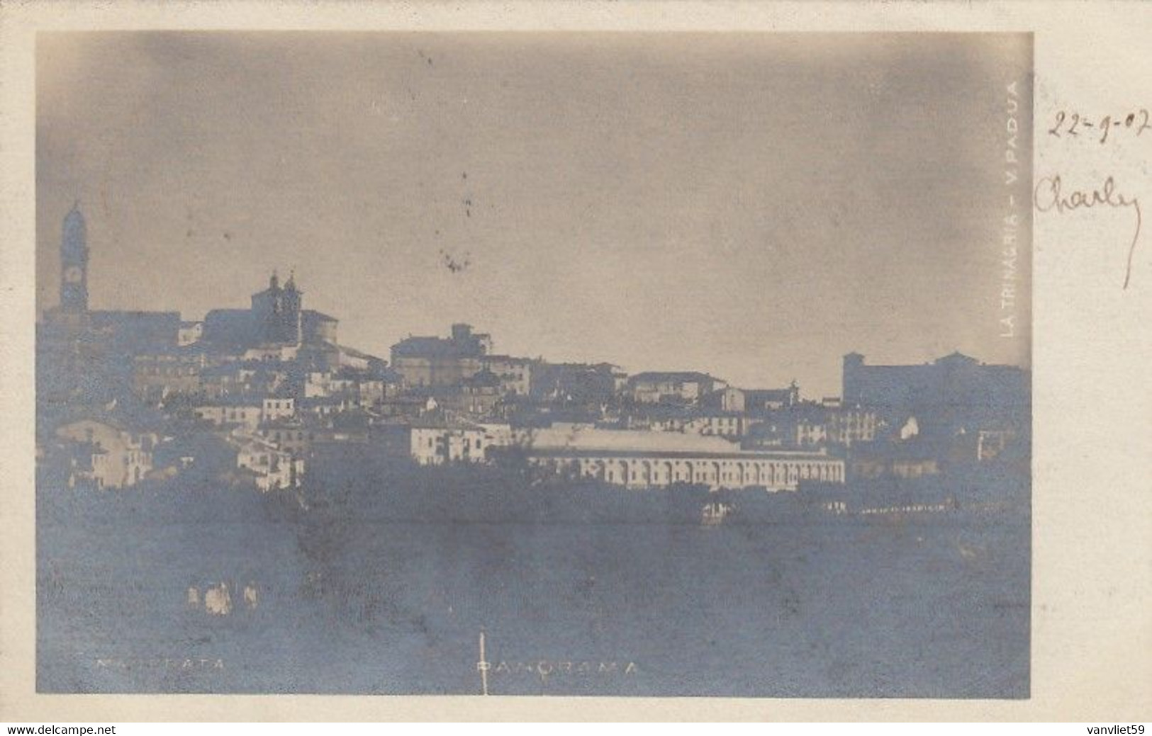 MACERATA-PANORAMA- CARTOLINA VERA FOTOGRAFIA-VIAGGIATA IL 22-9-1907 - Macerata