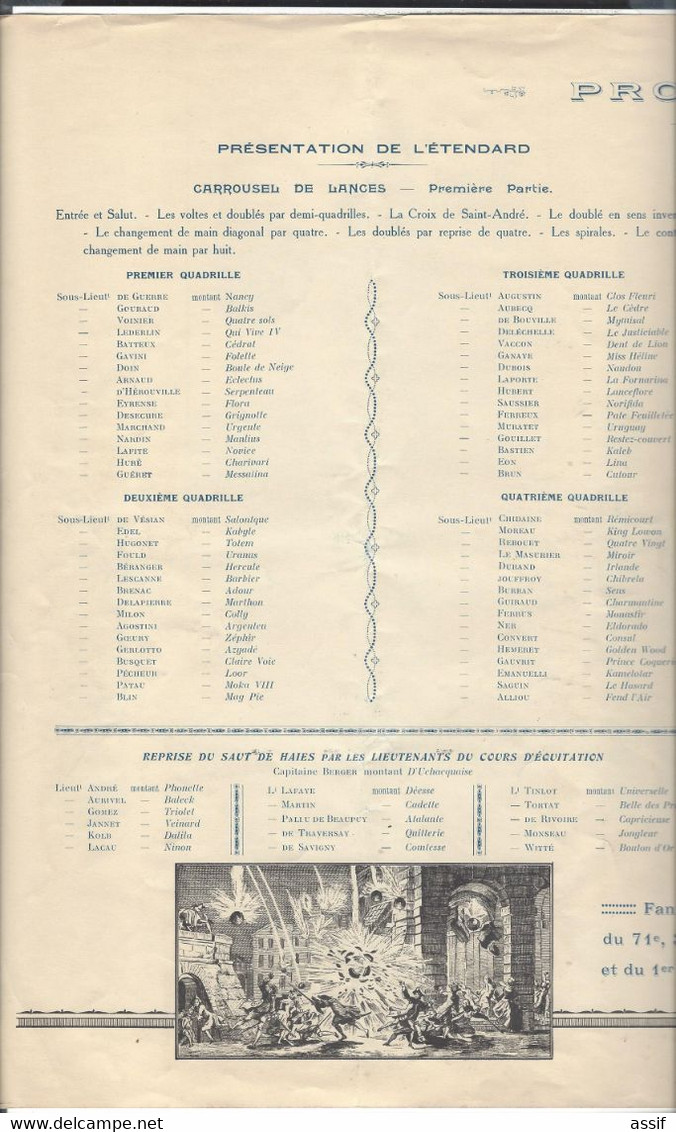 Militaria Ecole D'Application D'Artillerie Carrousel 1933 Concert 46 è Régiment Infanterie - Documents Historiques