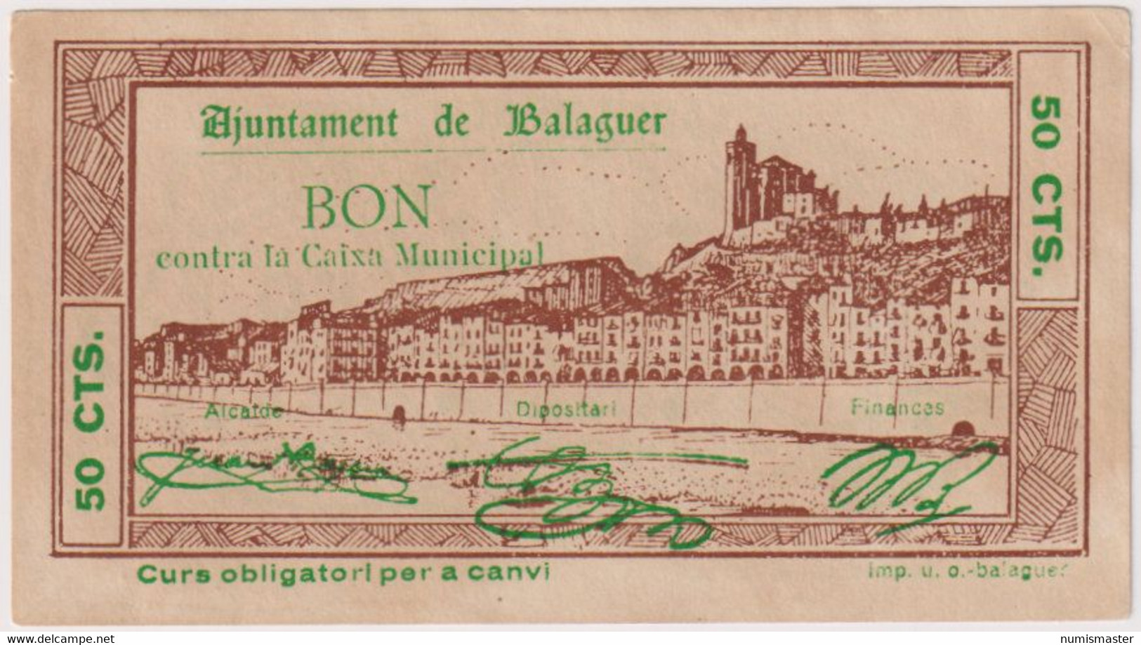 SPAIN , BALAGUER 50 CENTIMOS 1937 AUNC - Other & Unclassified
