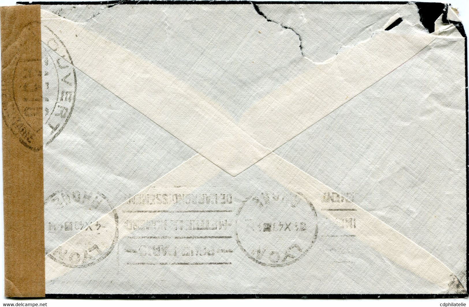FRANCE LETTRE PAR AVION CENSUREE DEPART LYON-GROLEE 3-10-40 RHONE POUR L'ALGERIE - 1939-44 Iris