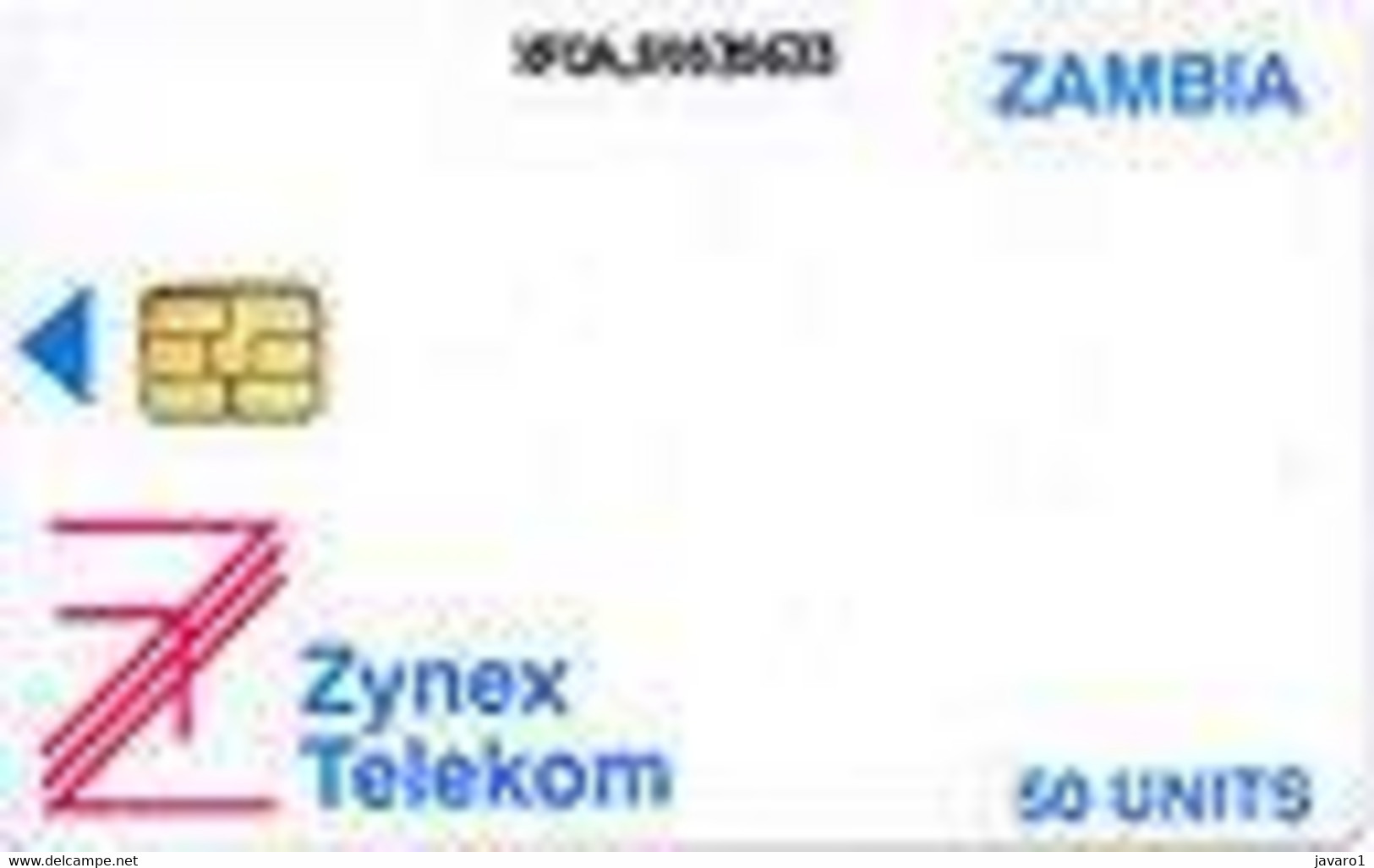 ZAMBIA : ZAM02 50u Zynex LOGO Blue USED - Zambie