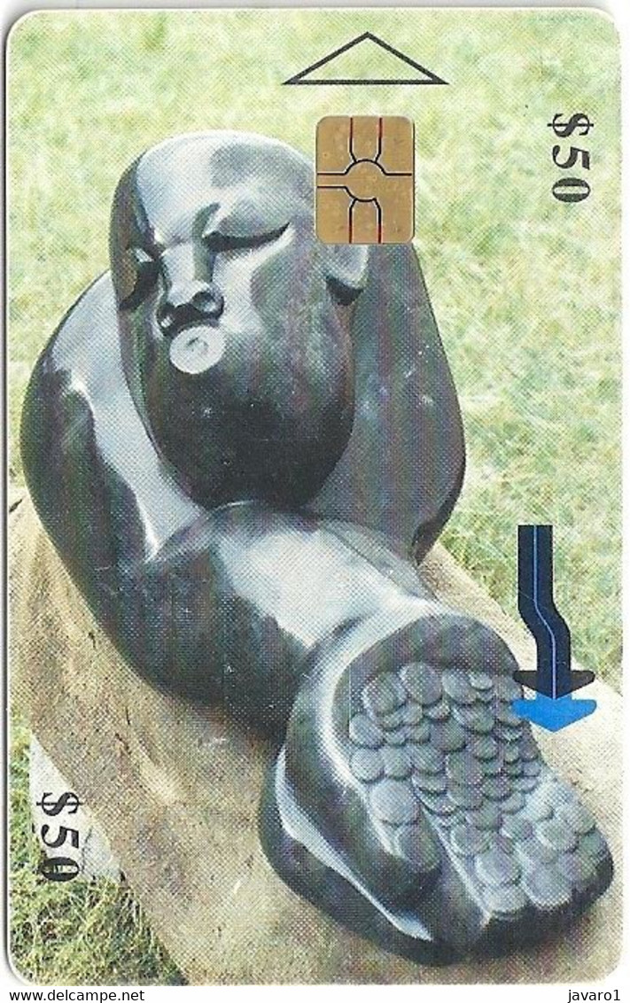 ZIMBABWE : ZIM37 $50 Sculpture D. Manuhwa USED - Simbabwe