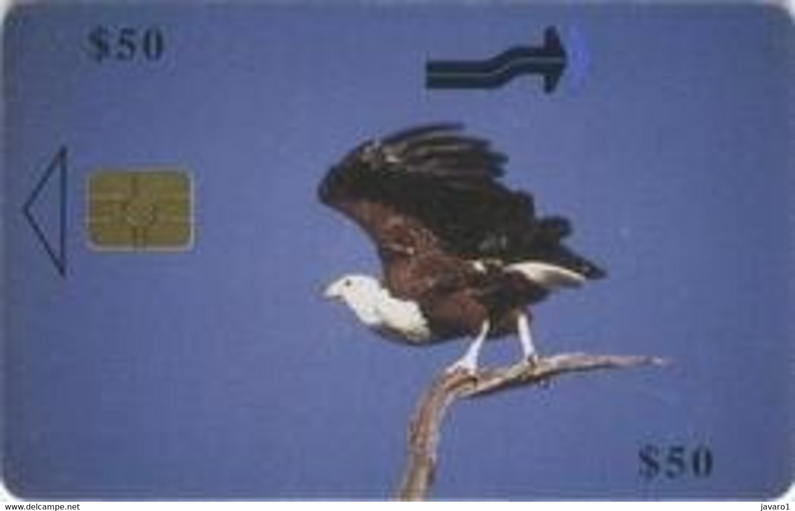 ZIMBABWE : ZIM35 $50 Fish Eagle In Flight USED - Simbabwe