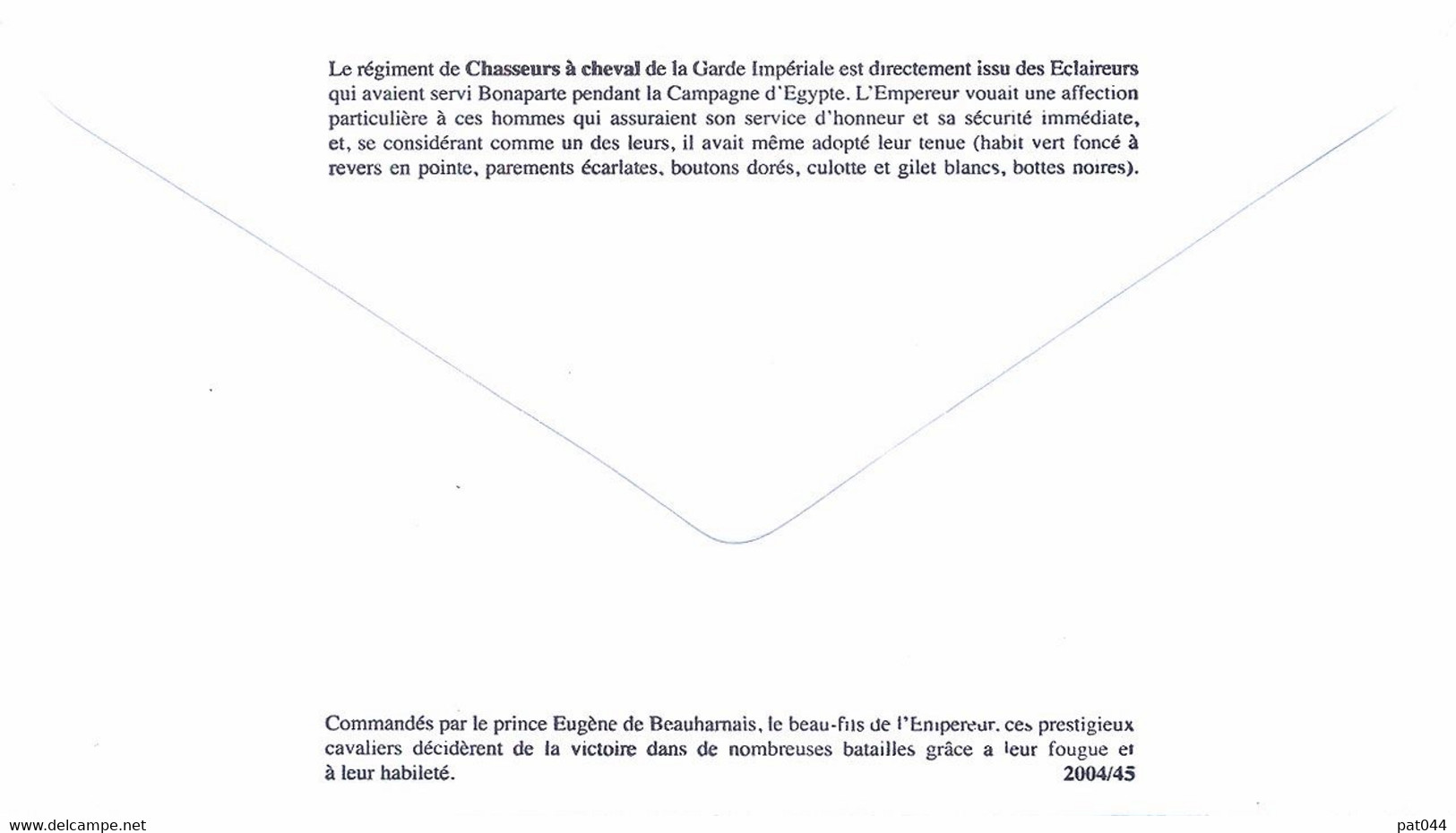 Enveloppe 1er Jour, Personnages Célèbres, Napoléon Et La Garde Impériale, Chasseur à Cheval, 2004, (yt 3679) - 2000-2009