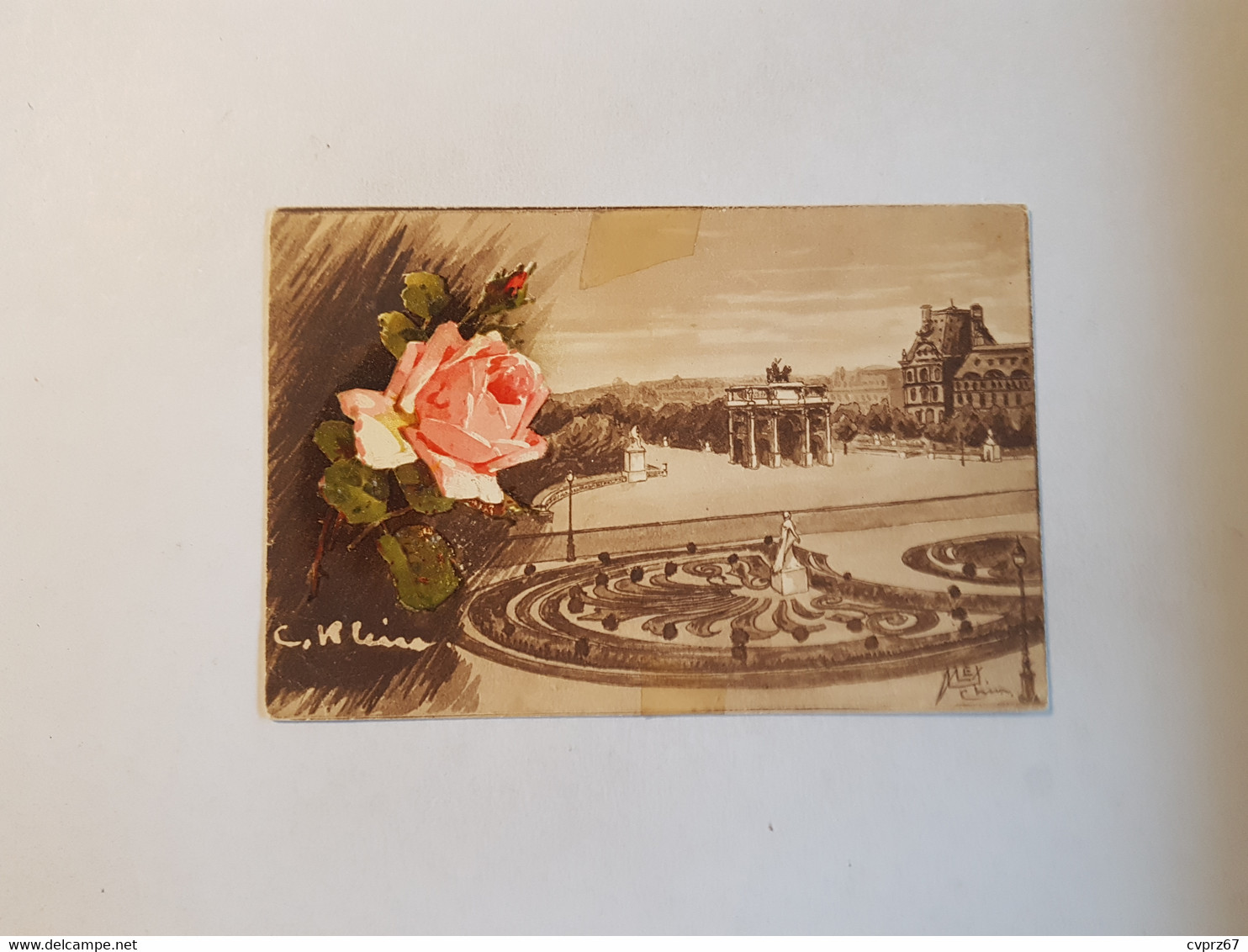 CPA 515. Paris En Fleurs, Jardin Des Tuileries Et Arc De Triomphe Du Carrousel, Rose - Parks, Gärten