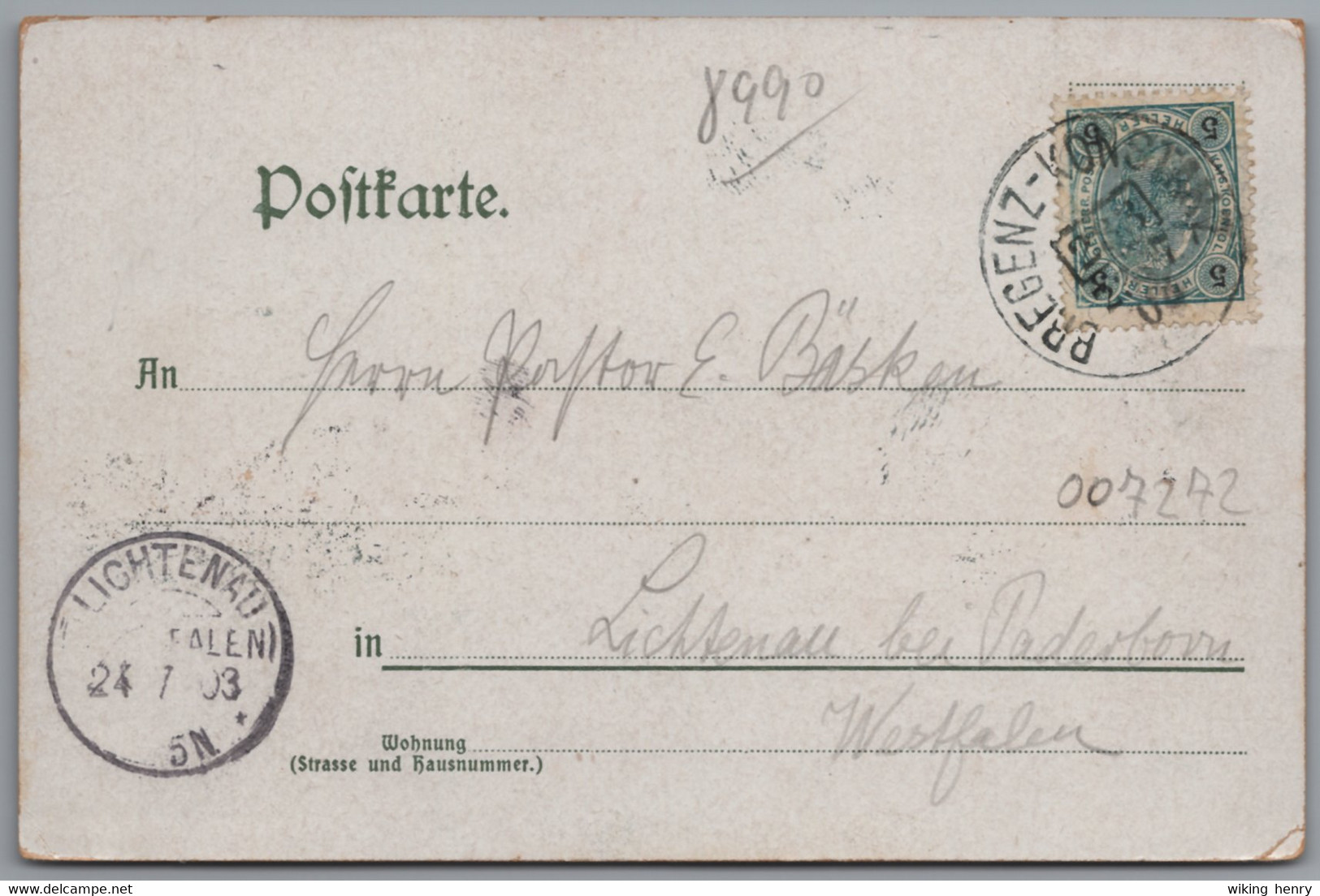 Lindau Im Bodensee Insel - Hafeneinfahrt 36  Postst. Bregenz Konstanz Stempel Tuchversandgesch. Günther Leipzig Plagwitz - Lindau A. Bodensee