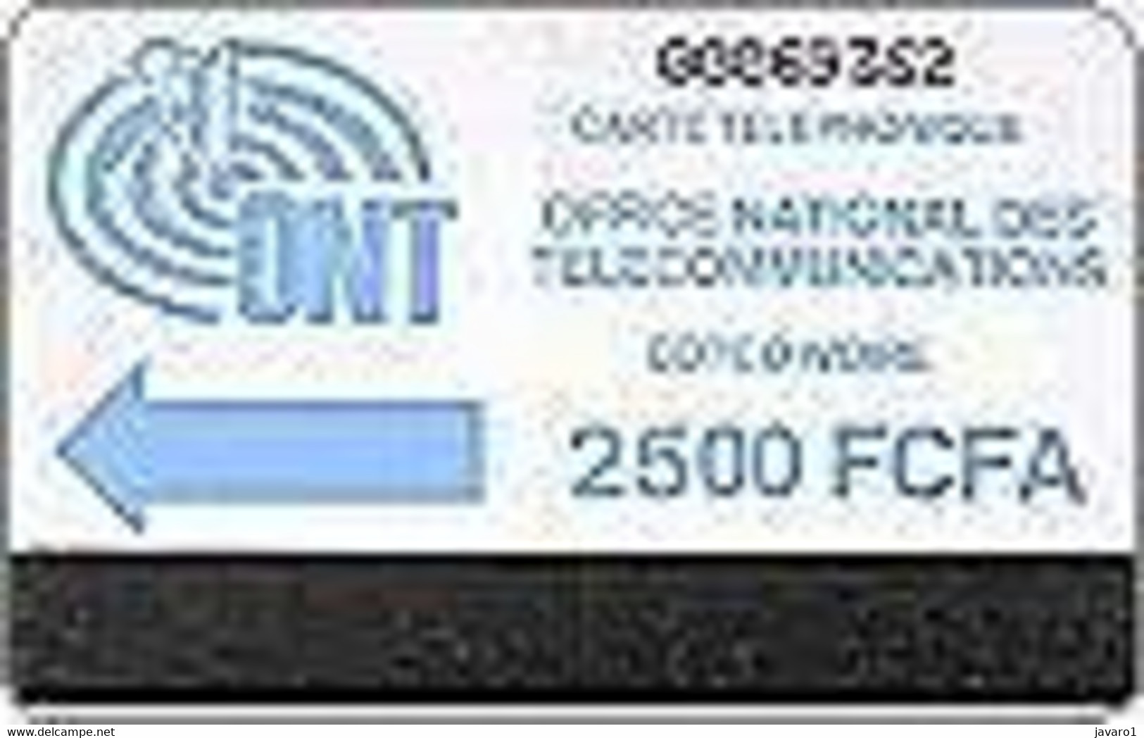 IVORYCOAST : IVC10 2500 FCFA CI-TELCOM Blue Notch USED - Ivoorkust