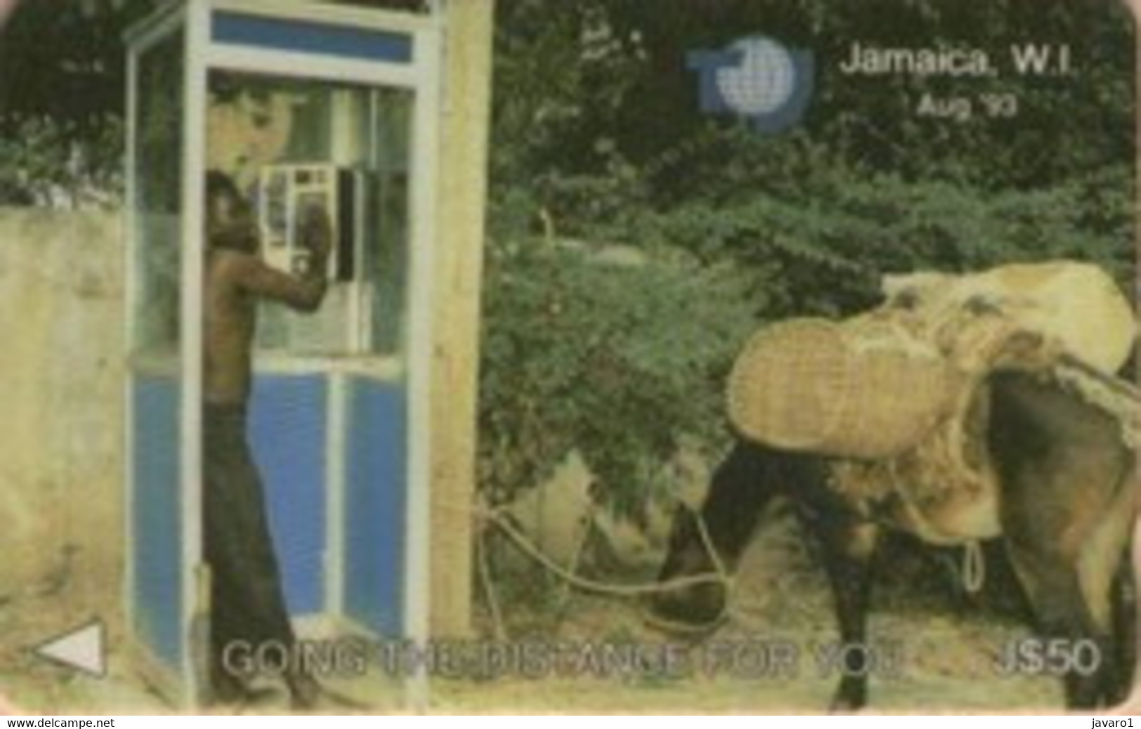 JAMAICA : 015C J$50 DONKEY And PHONECABIN USED - Giamaica