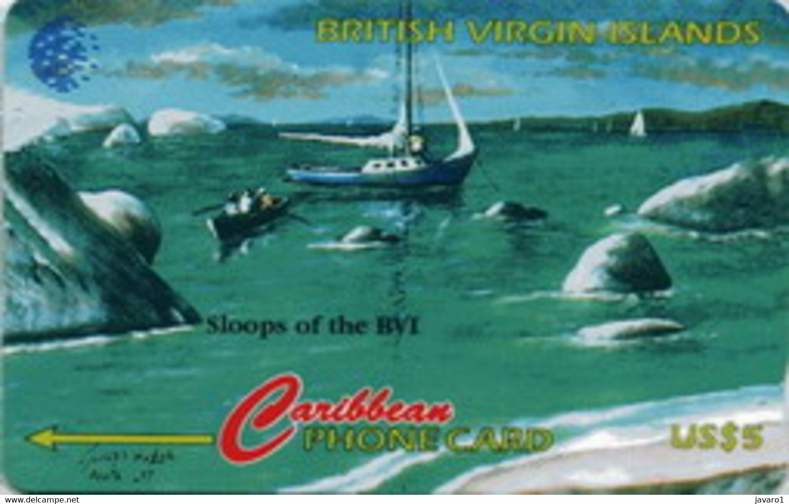 BVI : 218A $5 Sloops Of BVI - Issue 2 USED - Virgin Islands