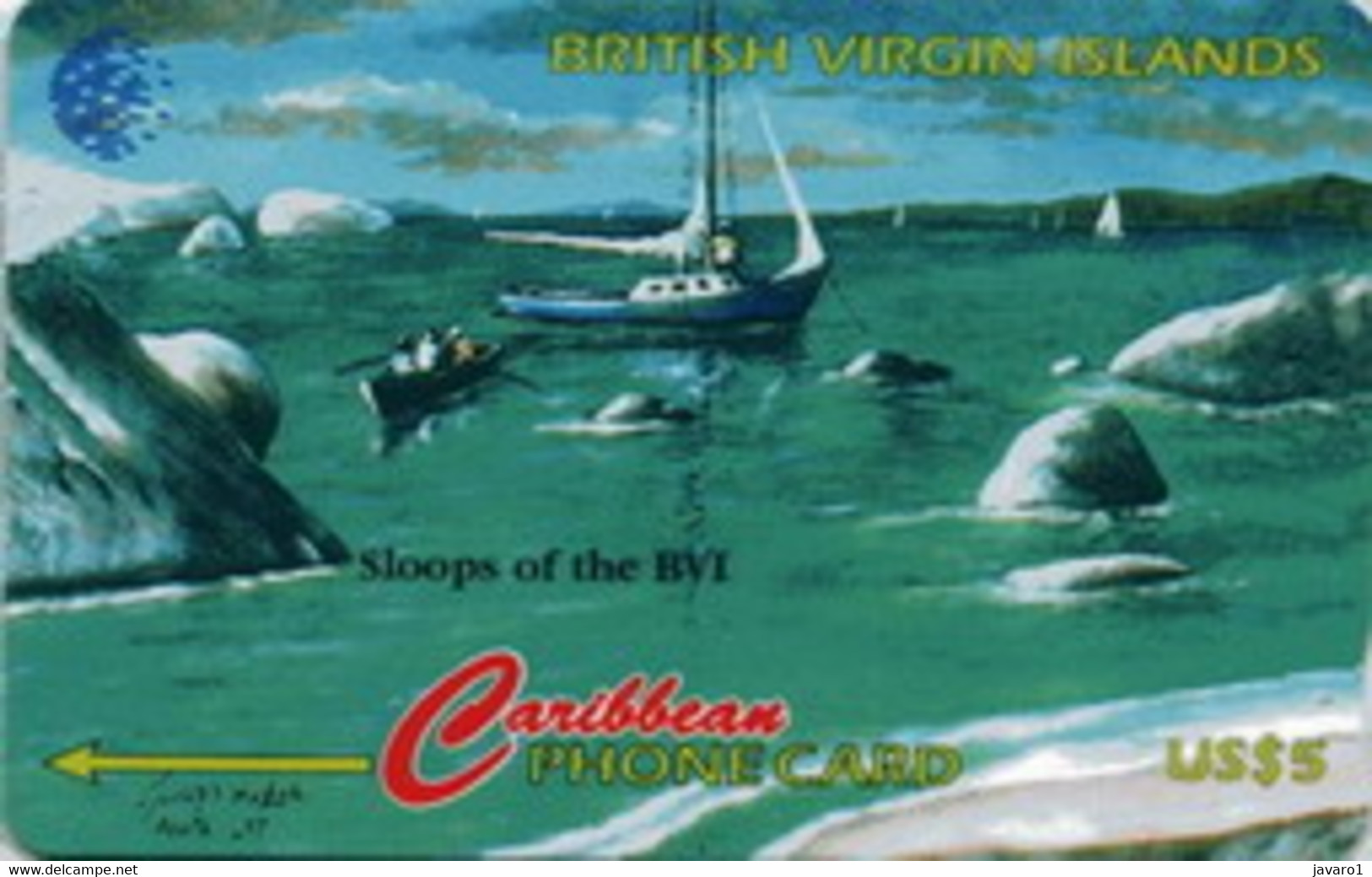 BVI : 193F $5 Sloops Of BVI - Issue 2 USED - Isole Vergini