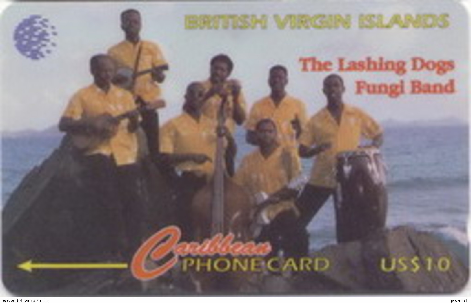BVI : 103D $10 The Lashing Dogs Fungi Band USED - Virgin Islands