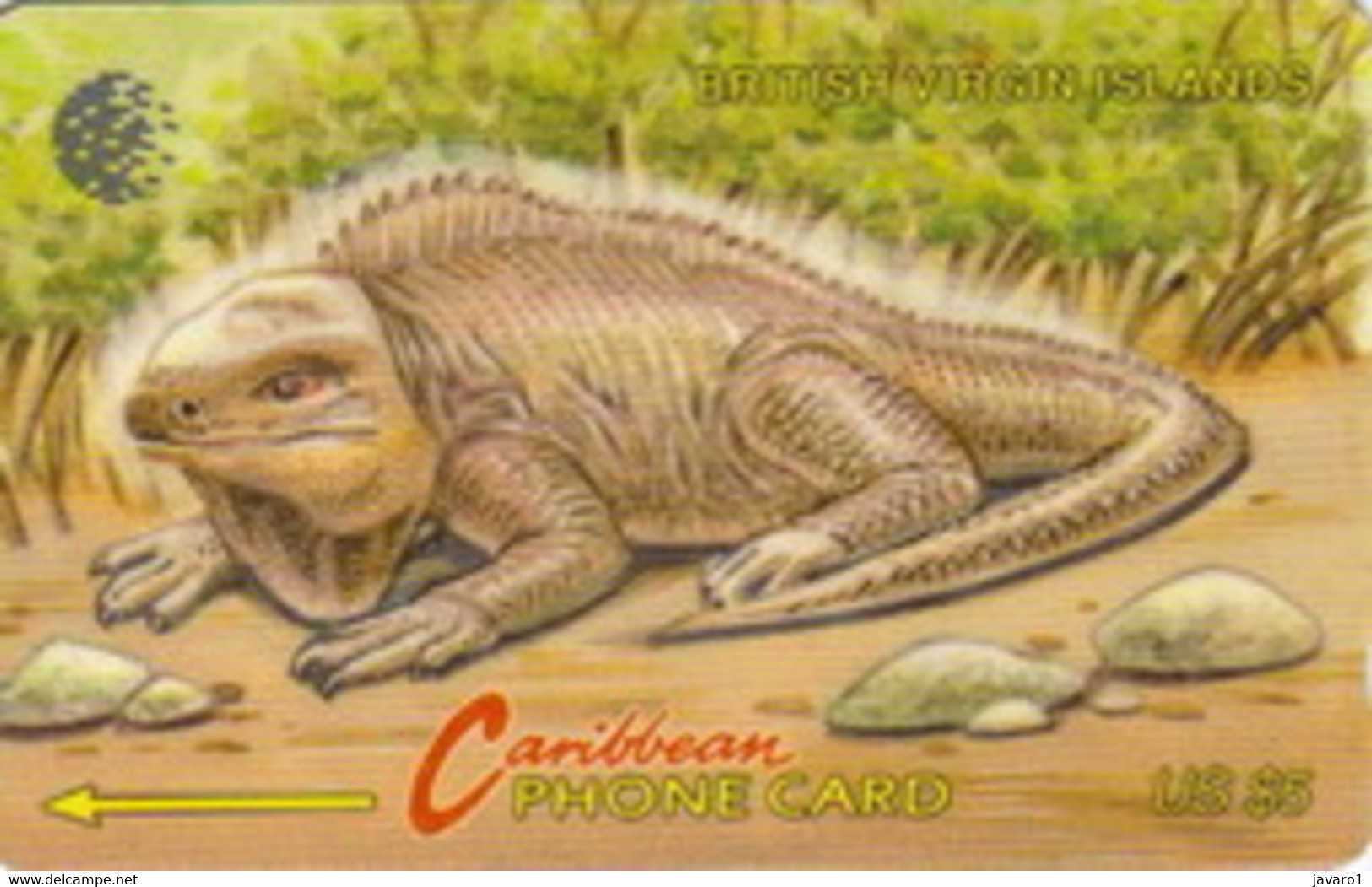 BVI : 021A EC$5  Iguana    21CBVA USED - Jungferninseln (Virgin I.)