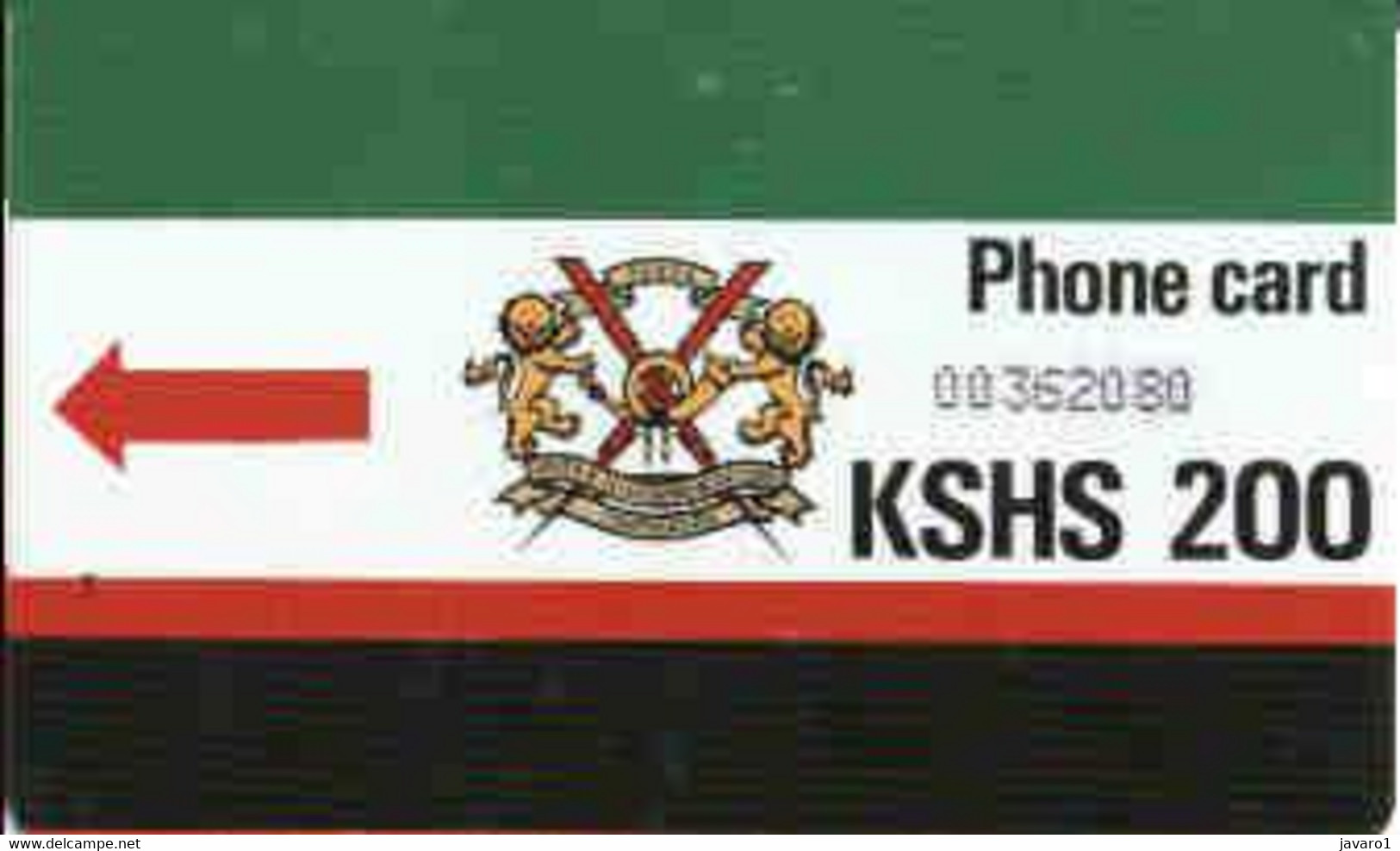 KENYA : KEN09 KSHS 200 Non Slashed (green T) Non Sl. Zeroes USED - Kenya