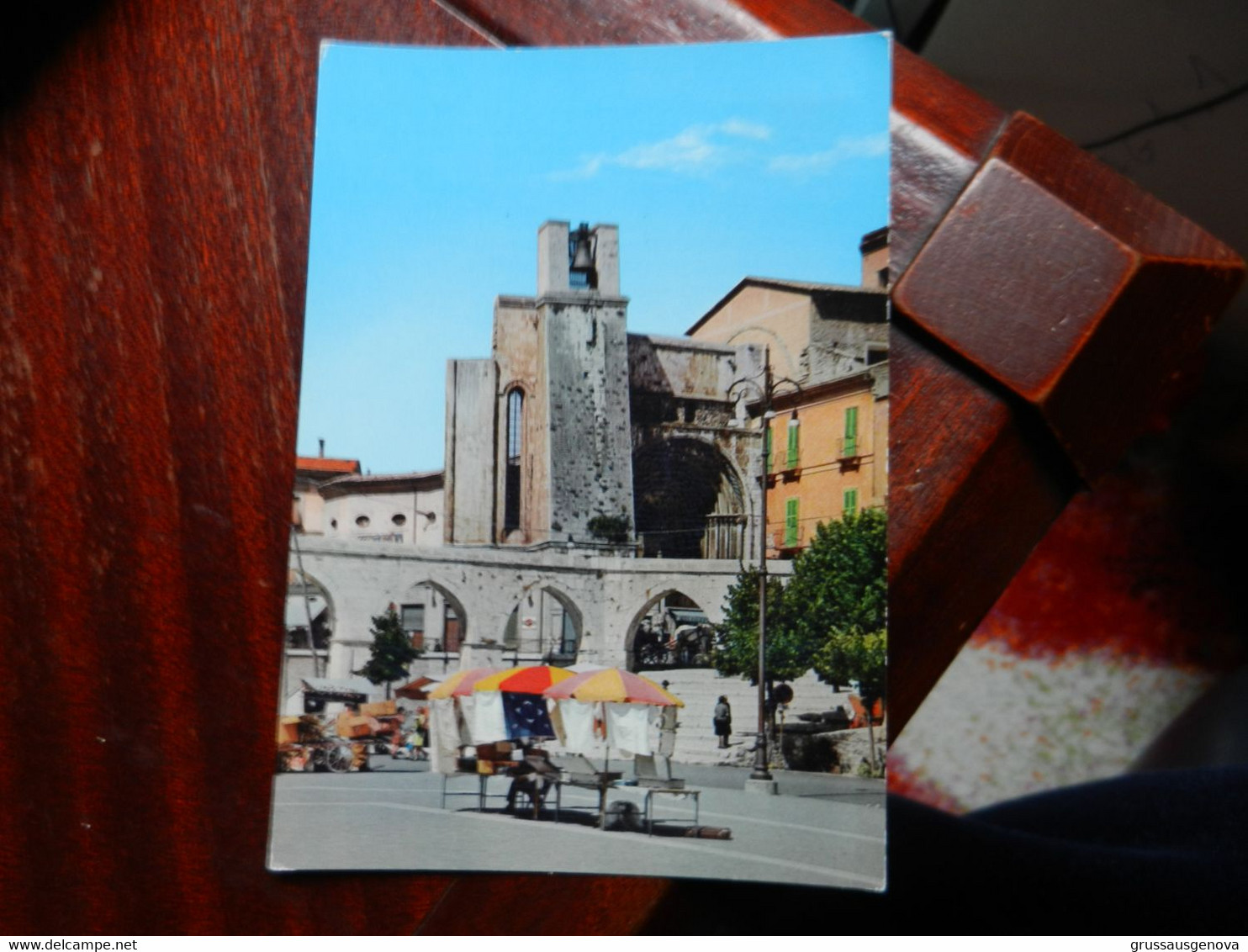 20089) SULMONA SCORCIO DELLA PIAZZA E PORTALE DELLA CHIESA S. FRANCESCO VIAGGIATA - L'Aquila