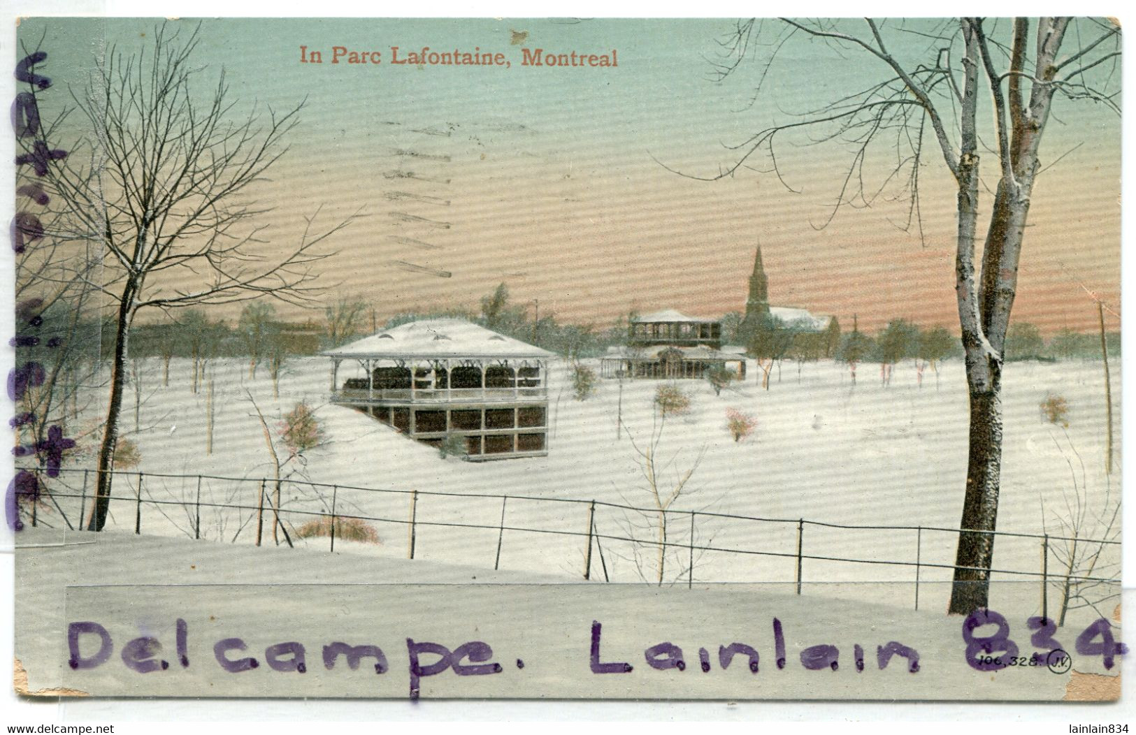 -  Quebec - Montréal, In Parc Lafontaine Winter Scene, En Hiver, écrite, 1911, épaisse, TTBE, Scans. - Montreal