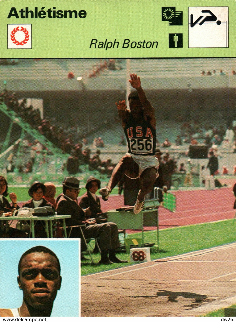 Fiche Sports: Athlétisme - Saut En Longueur: Ralph Boston, Recordman Du Monde Et Champion Olympique 1960 - Deportes