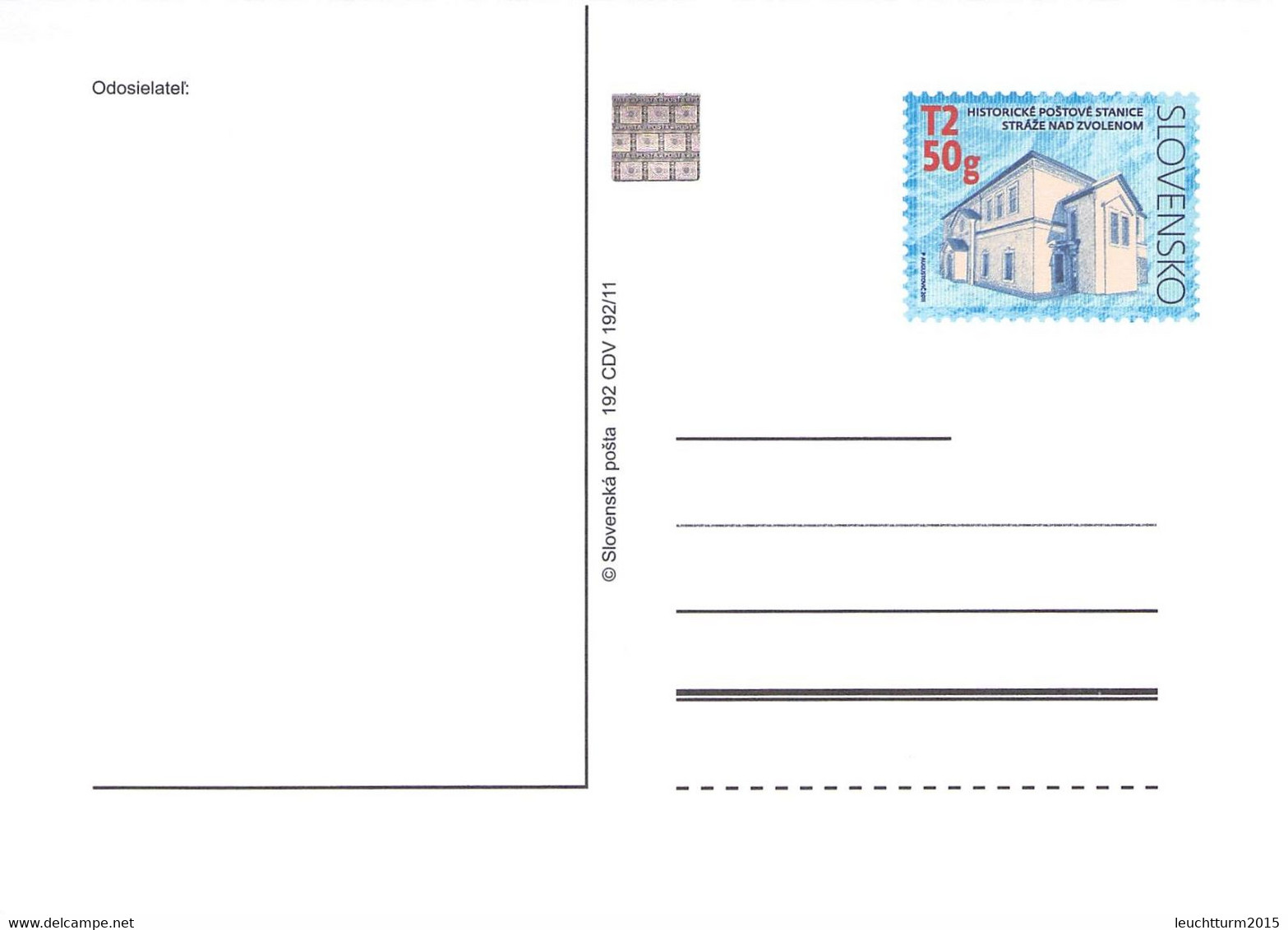 SLOVAKIA - STATIONARY POSTCARD 2011 CDV 192 Unc //Q74 - Cartoline Postali