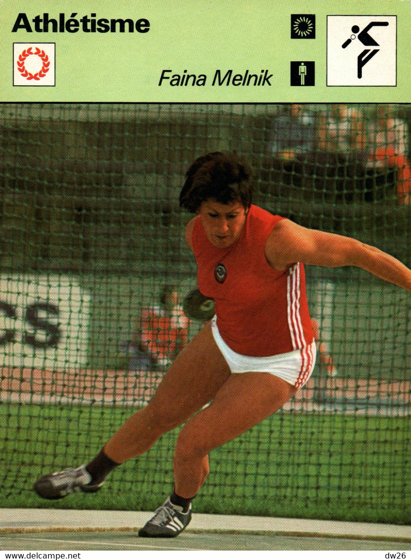 Fiche Sports: Athlétisme - Lancer Du Disque: Faina Melnik, Recordwoman Du Monde Et Championne Olympique 1976 - Sport