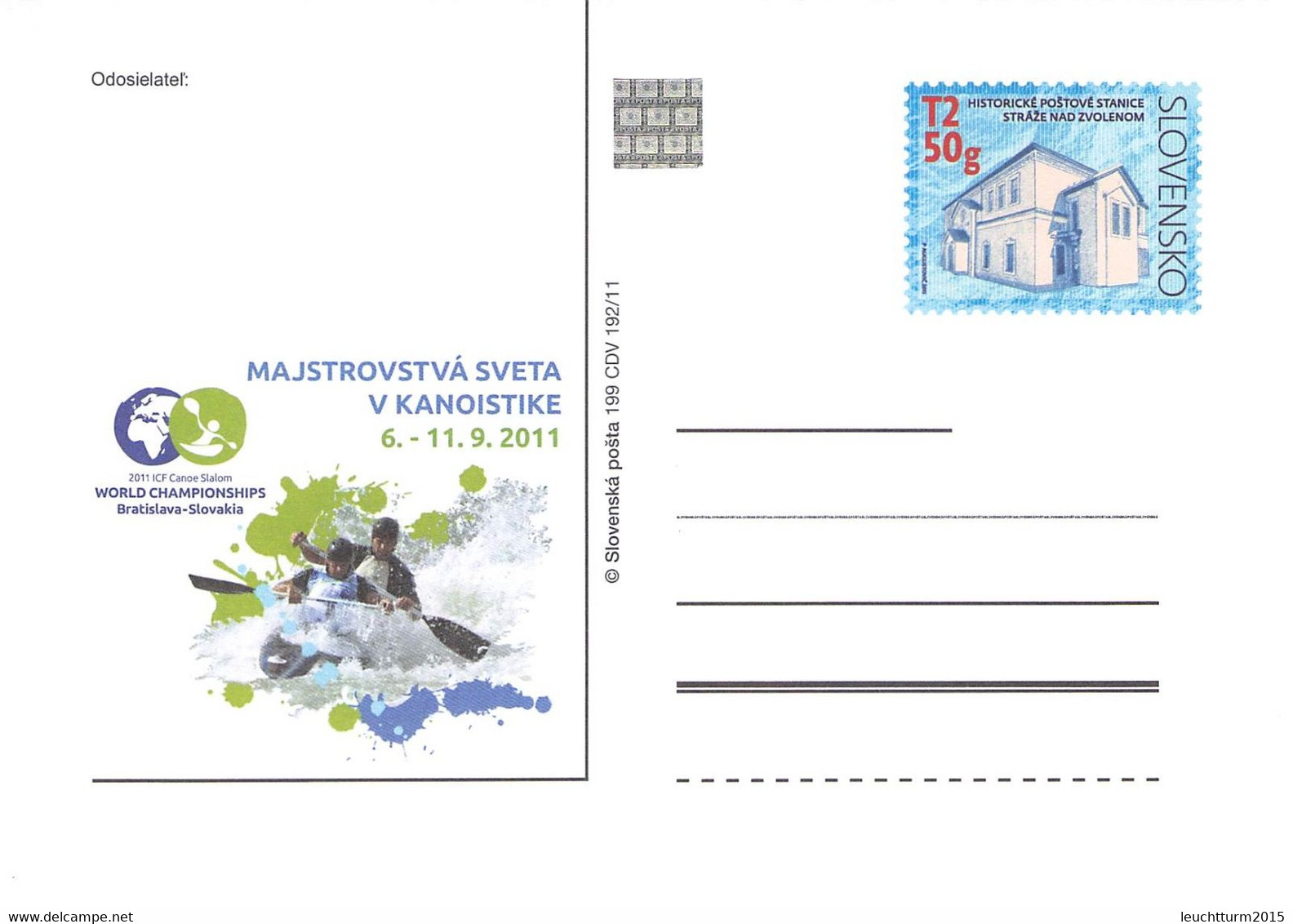 SLOVAKIA - STATIONARY POSTCARD 2011 CDV 199 Unc //Q79 - Cartoline Postali