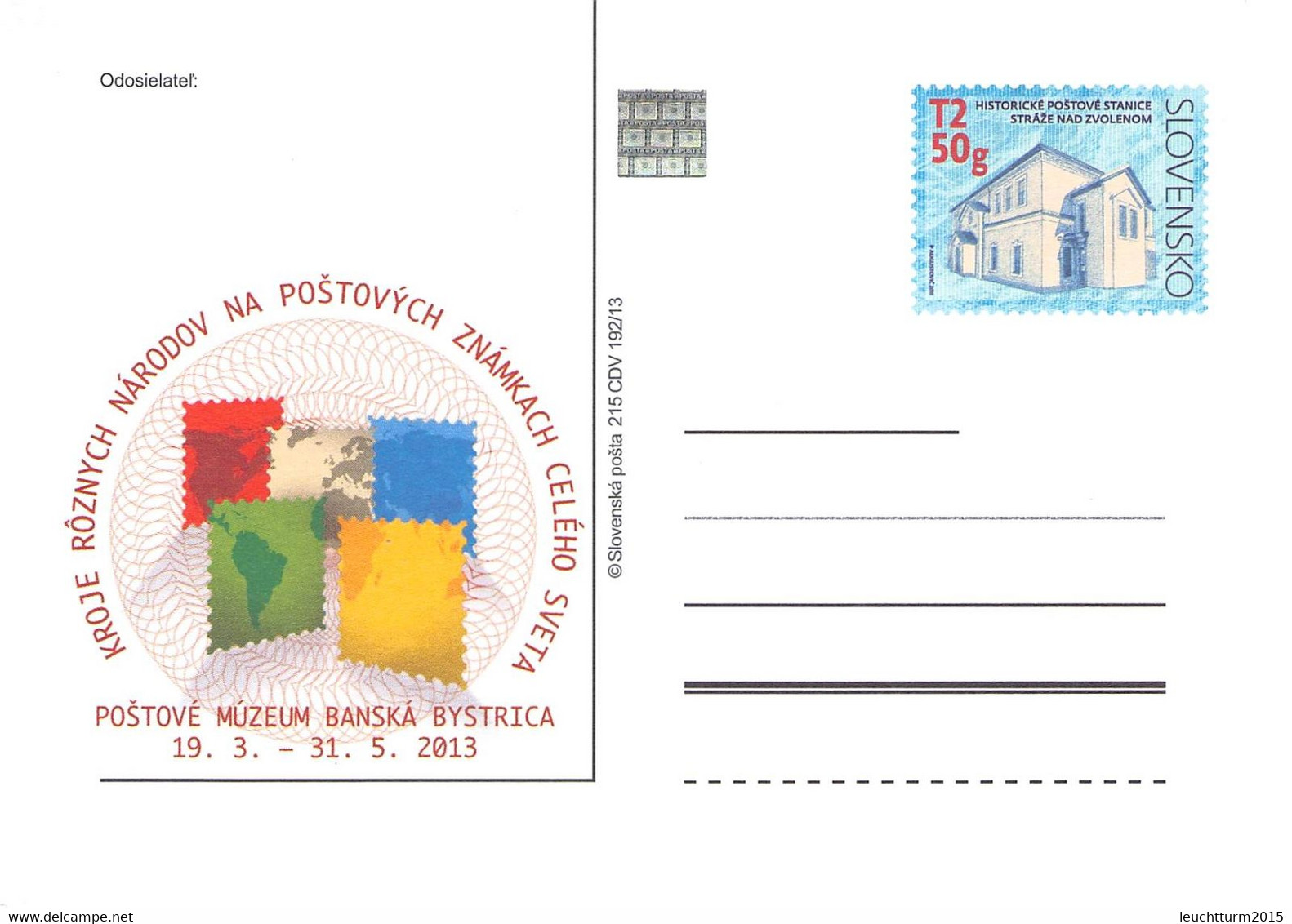 SLOVAKIA - STATIONARY POSTCARD 2012 CDV 215 Unc //Q83 - Postales