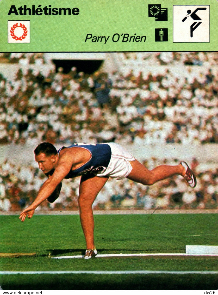 Fiche Sports: Athlétisme - Lancer Du Poids: Parry (Pat) O'Brien, Recordwoman Du Monde Et Champion Olympique 1976 - Deportes