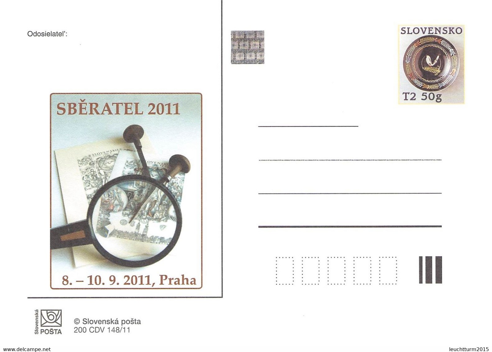 SLOVAKIA - STATIONARY POSTCARD 2011 CDV 200 Unc //Q84 - Postcards