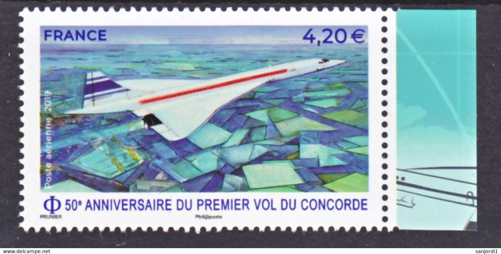 France PA 83a 2019 Concorde Avec Bord De Feuille  (feuille De 10) Neuf ** TB MNH Sin Charnela Faciale 4.2 - 1960-.... Ungebraucht