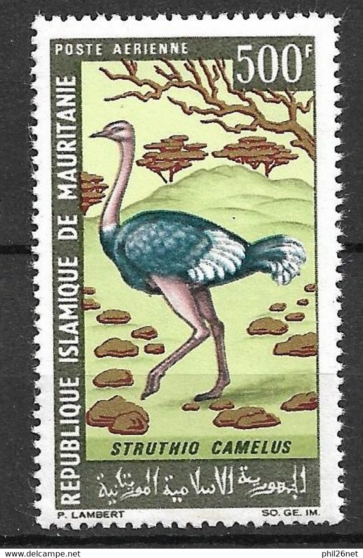 Mauritanie Poste Aérienne  N° 66 Autruche    Neuf * *  B/TB   - Straussen- Und Laufvögel