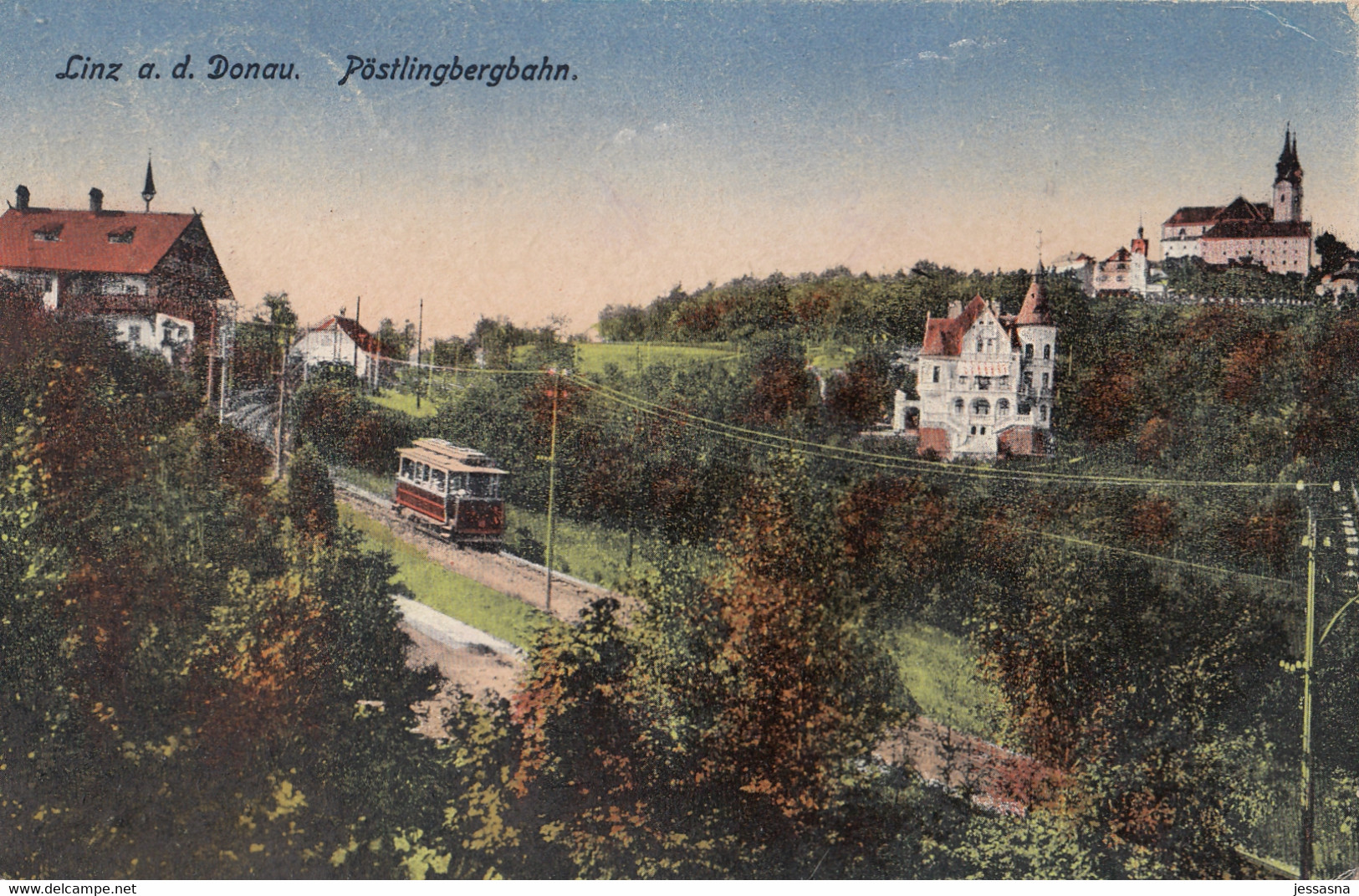 AK  - OÖ - Linz Die Alte Pöstlingberg Bahn - 1921 - Linz Pöstlingberg