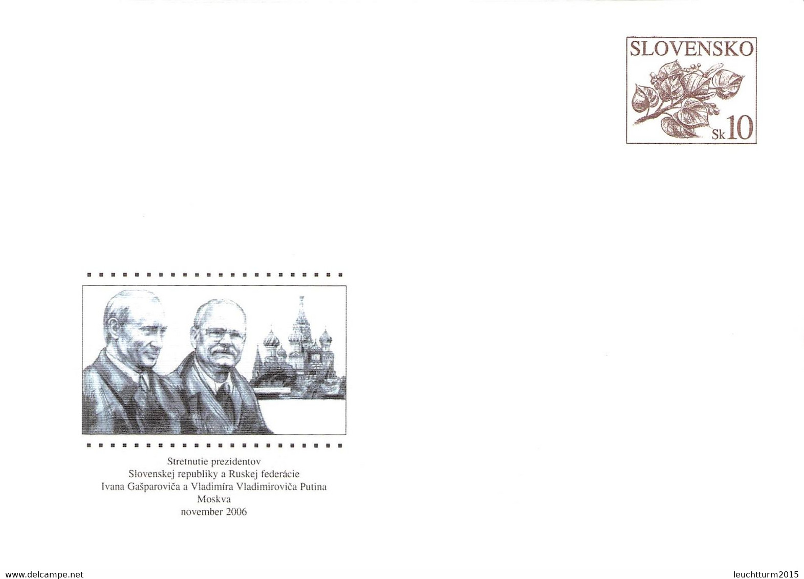 SLOVAKIA - STATIONARY ENVELOPE 2006 PUTIN Unc //Q97 - Cartoline Postali