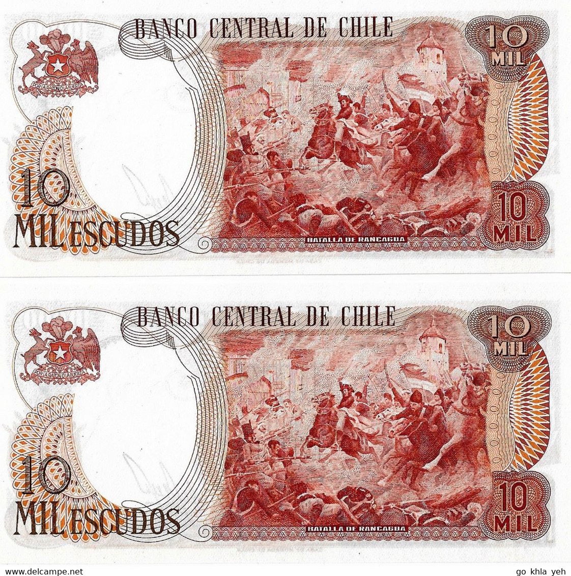 CHILI 1974 10000 Peso - P.148a Neuf UNC - Chile